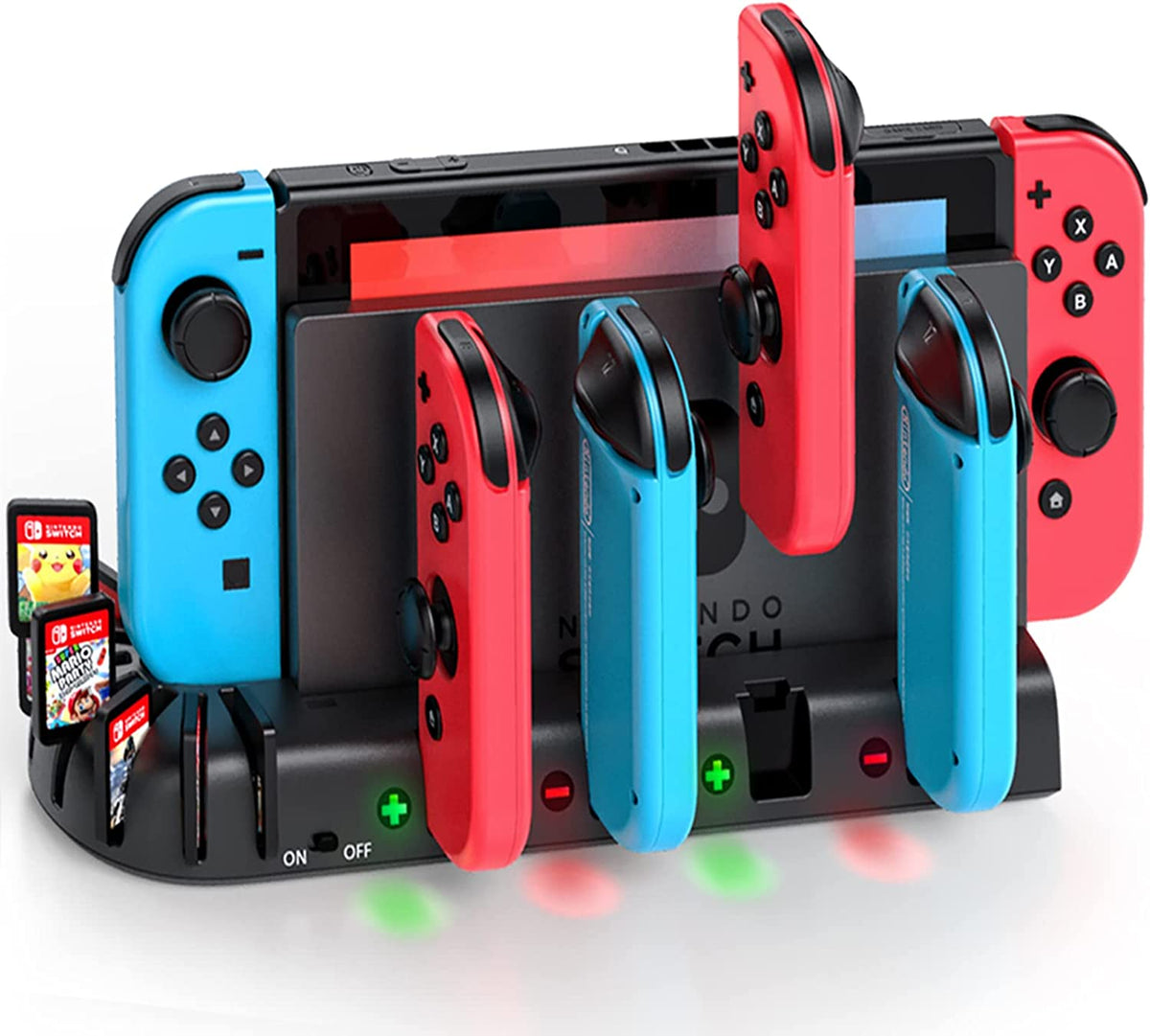 Nintendo Switch本体 、Joy-Con、Charging Dock PowerA Joy-Con Controller Charger Dock with Joystick Base