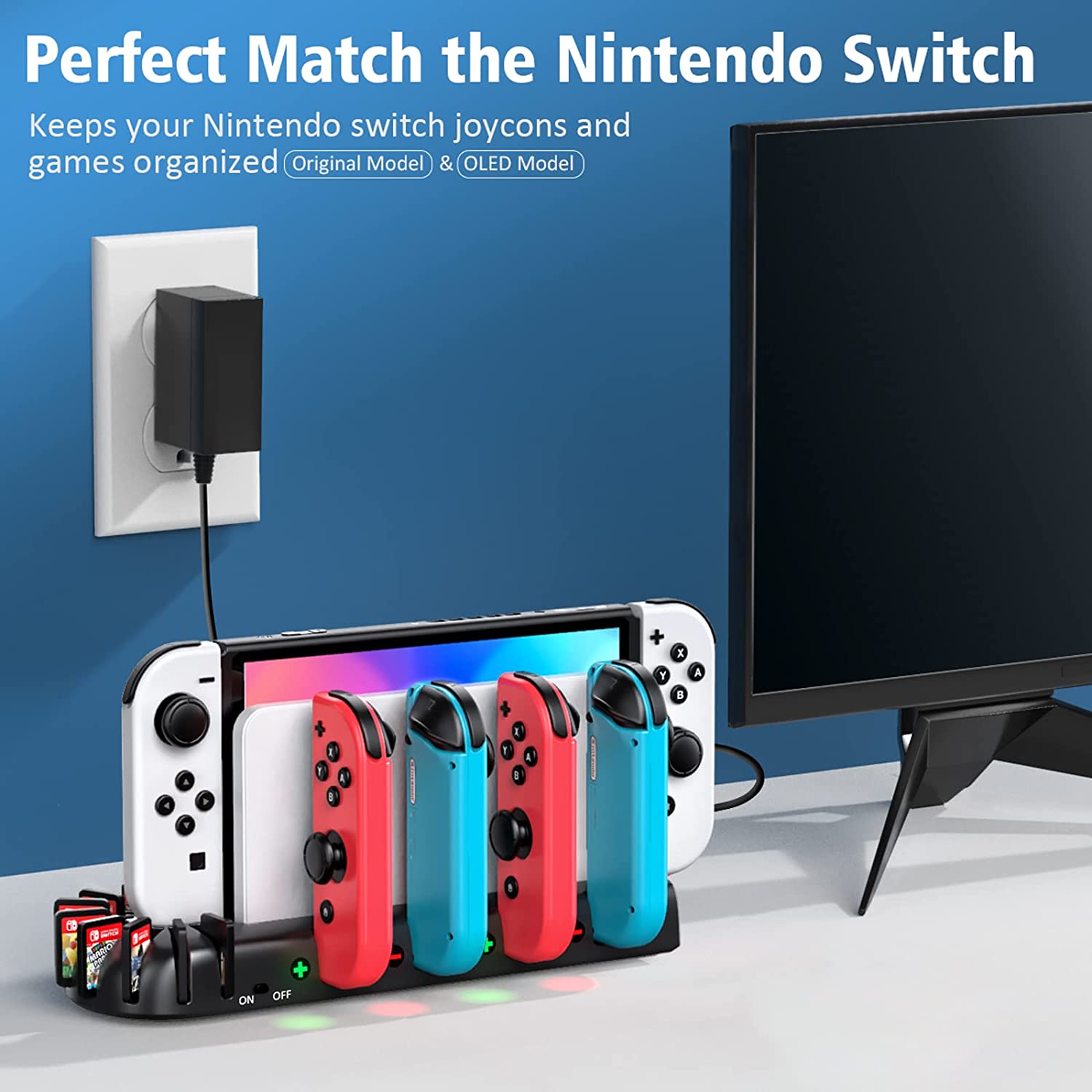 Charging Dock Compatible with Nintendo Switch Controllers