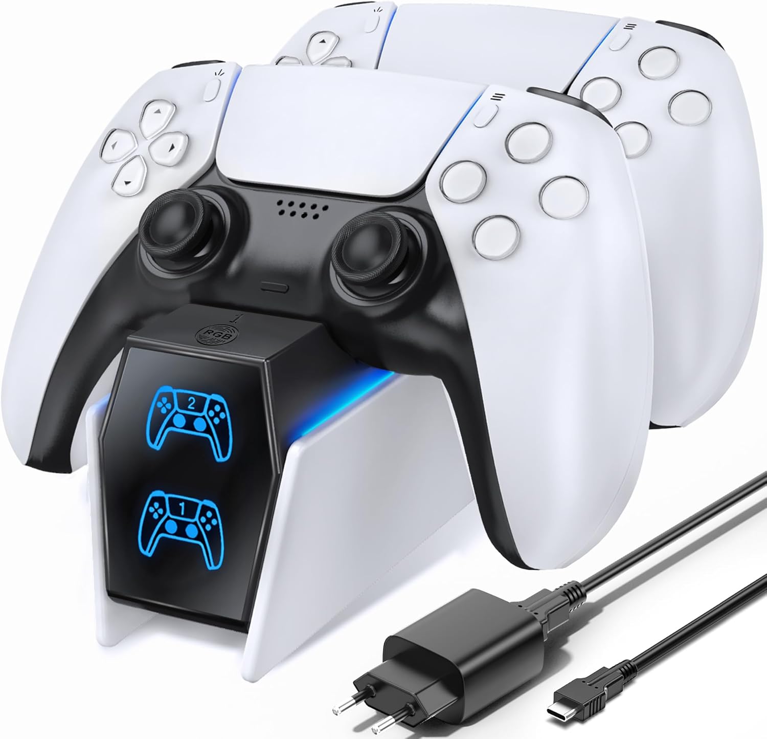 OIVO PS5 Controller Charger with Fast Charging AC Adapter, PS5 Accessories Kits