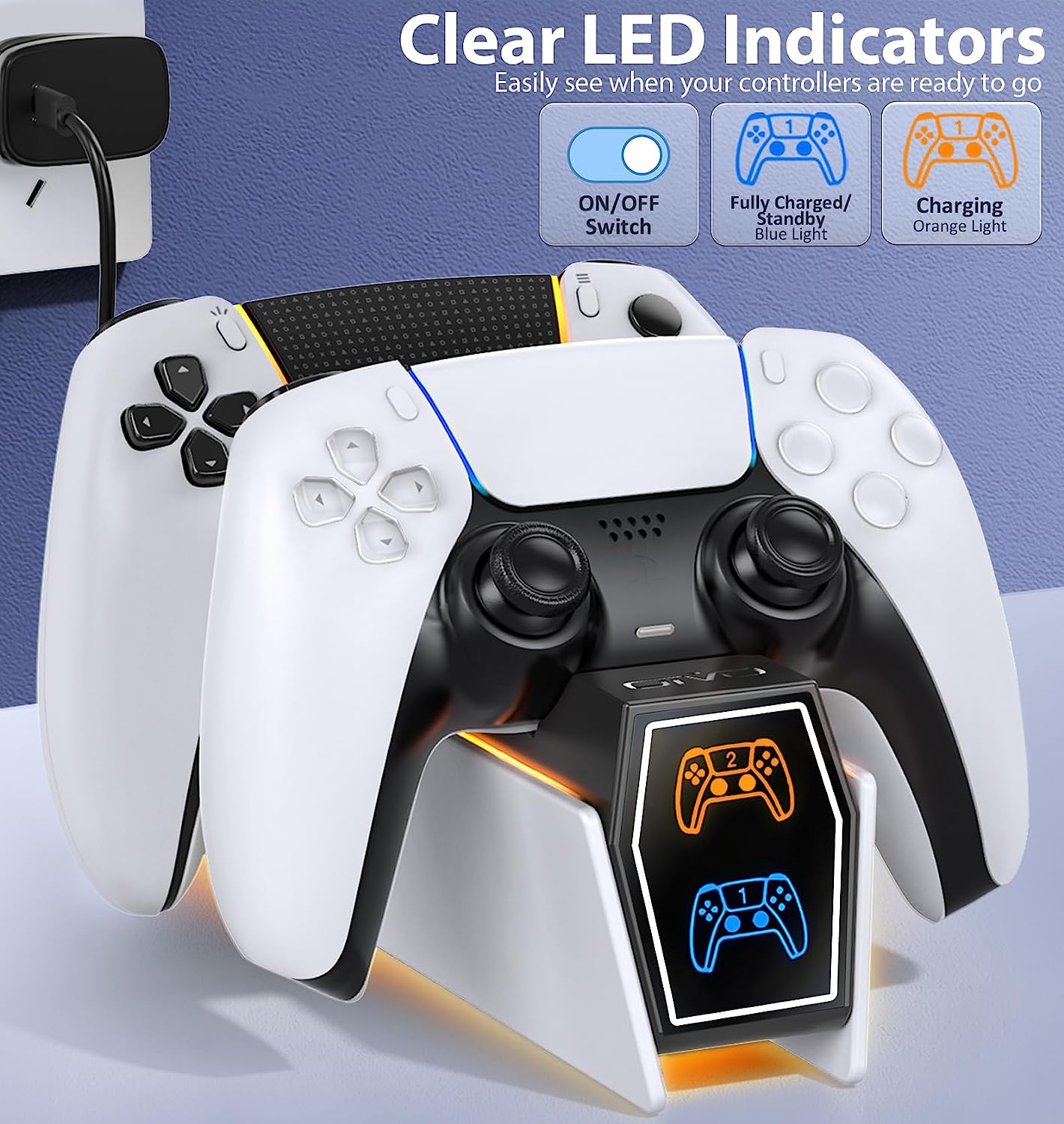 PS5 Controller Charger Compatible with Playstation 5 Controller & Edge Controller