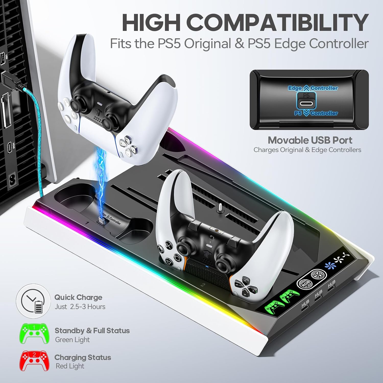 PS5 Stand for PS5 Slim Disc/PS5 Disc & Digital