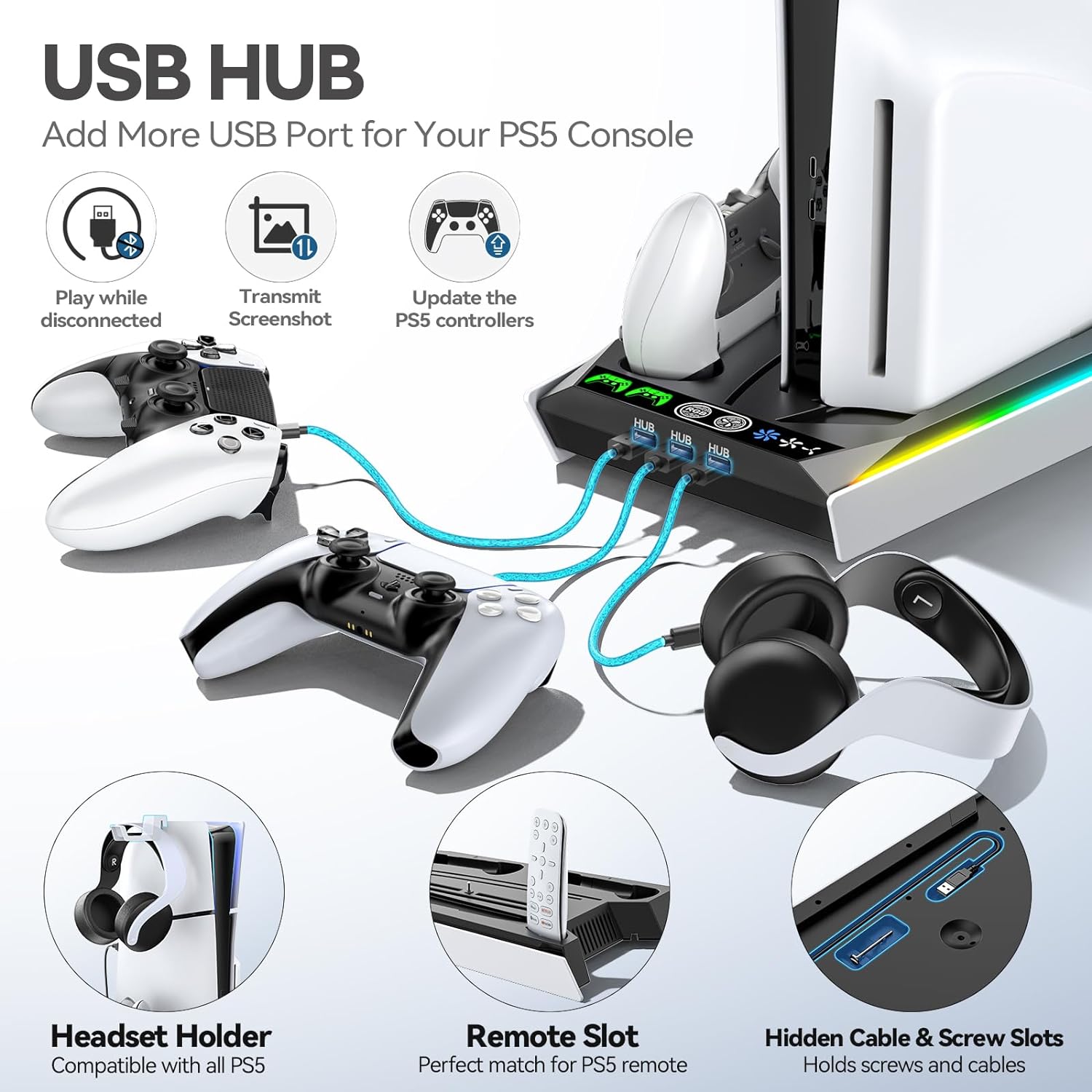 PS5 Stand for PS5 Slim Disc/PS5 Disc & Digital