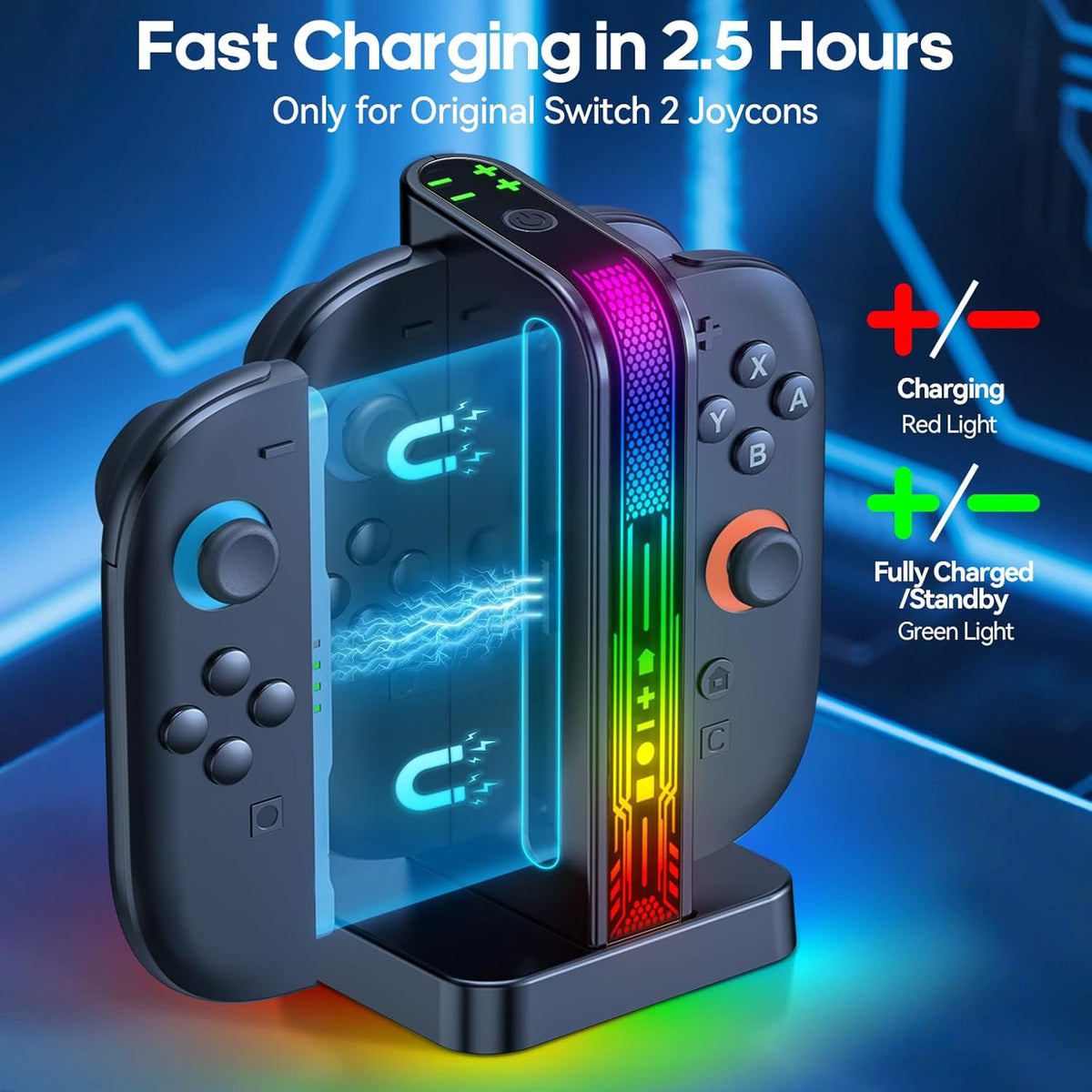 Switch 2 Controller Plug In Switch 2 Controller Charger Dock for 2025 Nintendo Switch 2 JoyCon ...