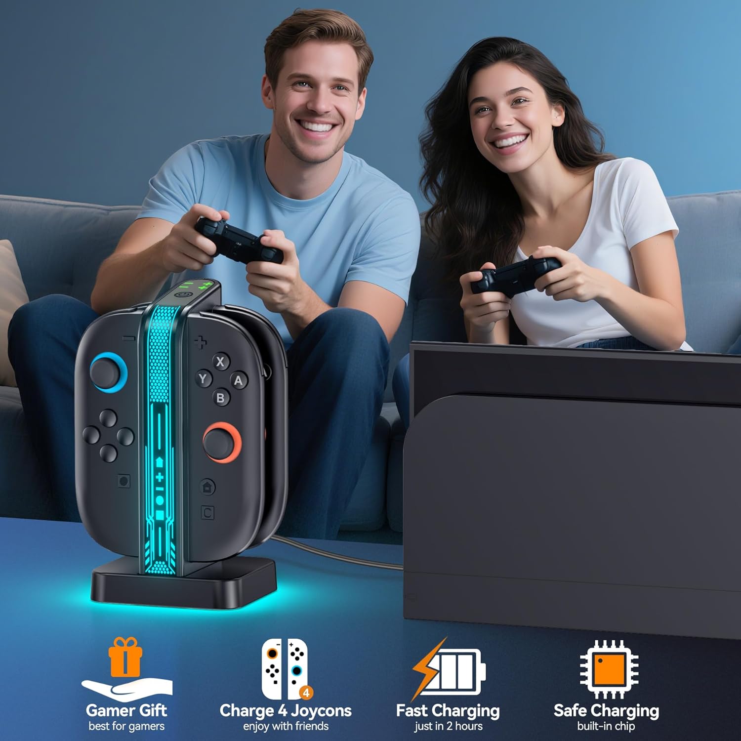 Switch 2 Controller Charger Dock for 2025 Nintendo Switch 2 JoyCon ...