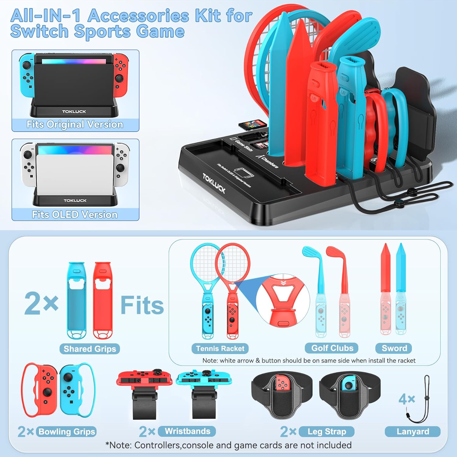 Nintendo Switch OLED 周辺機器セット Switch Sports Accessories Bundle with Organizer Station Compatible