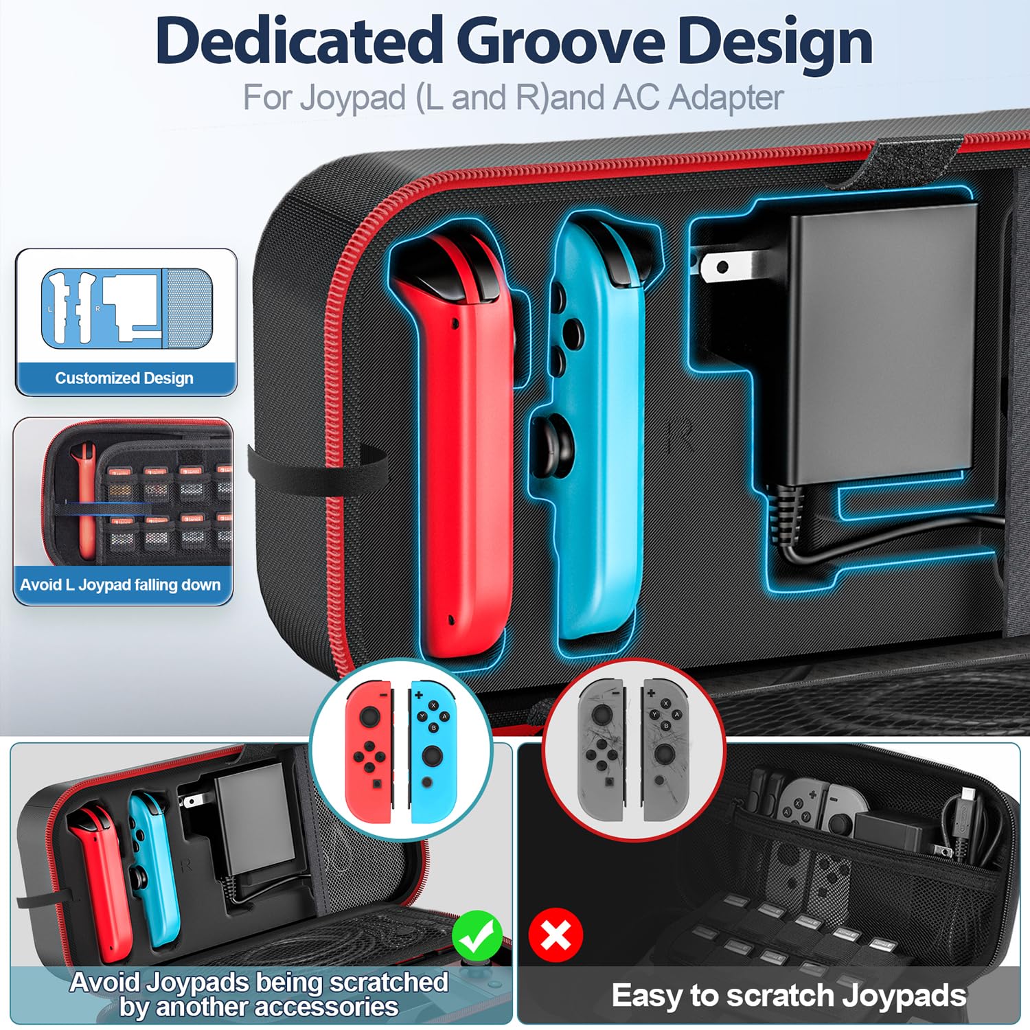 Switch OLED Carrying Case Compatible with Nintendo Switch & OLED
