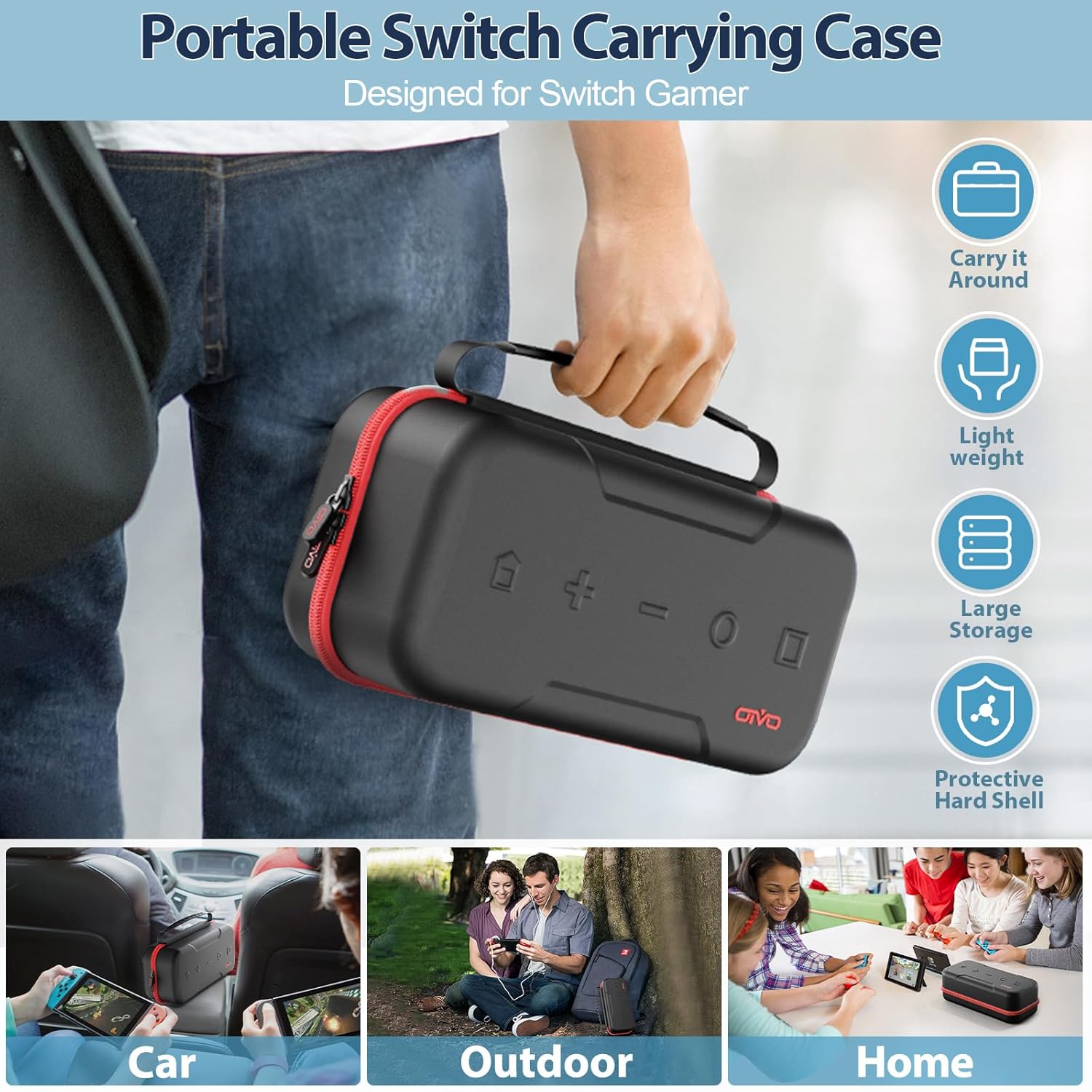 Switch OLED Carrying Case Compatible with Nintendo Switch & OLED