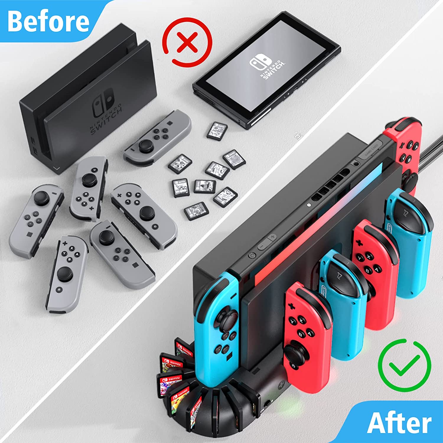 Charging Dock Compatible with Nintendo Switch Controllers