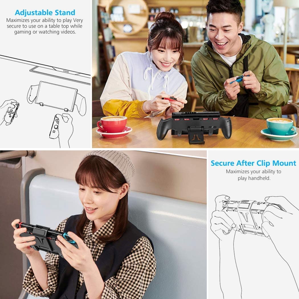 Grip Case for Nintendo Switch OLED with Adjustable Stand